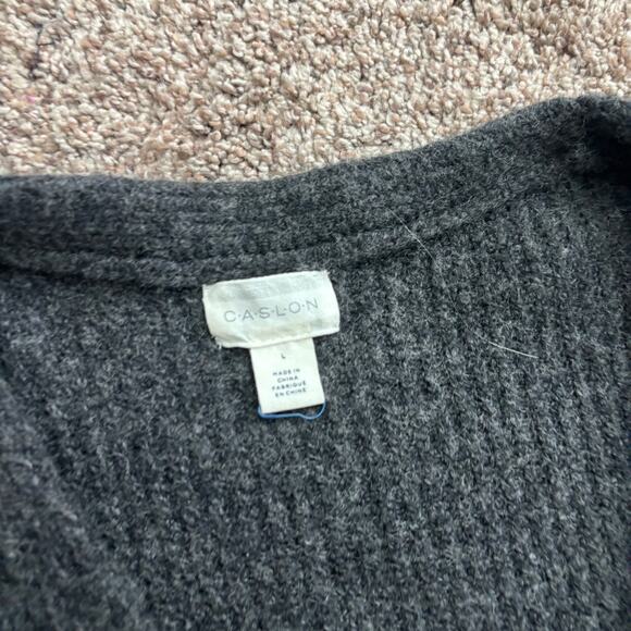 Caslon Women’s Long Line Duster Cardigan Sweater Sz L Cotton Wool Essential - Picture 13 of 15